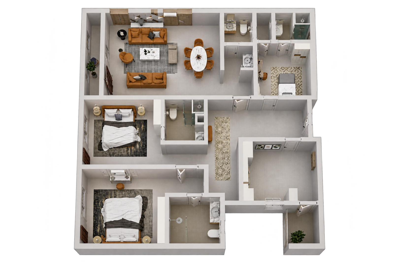 Three Bedrooms with the Widest Balcony