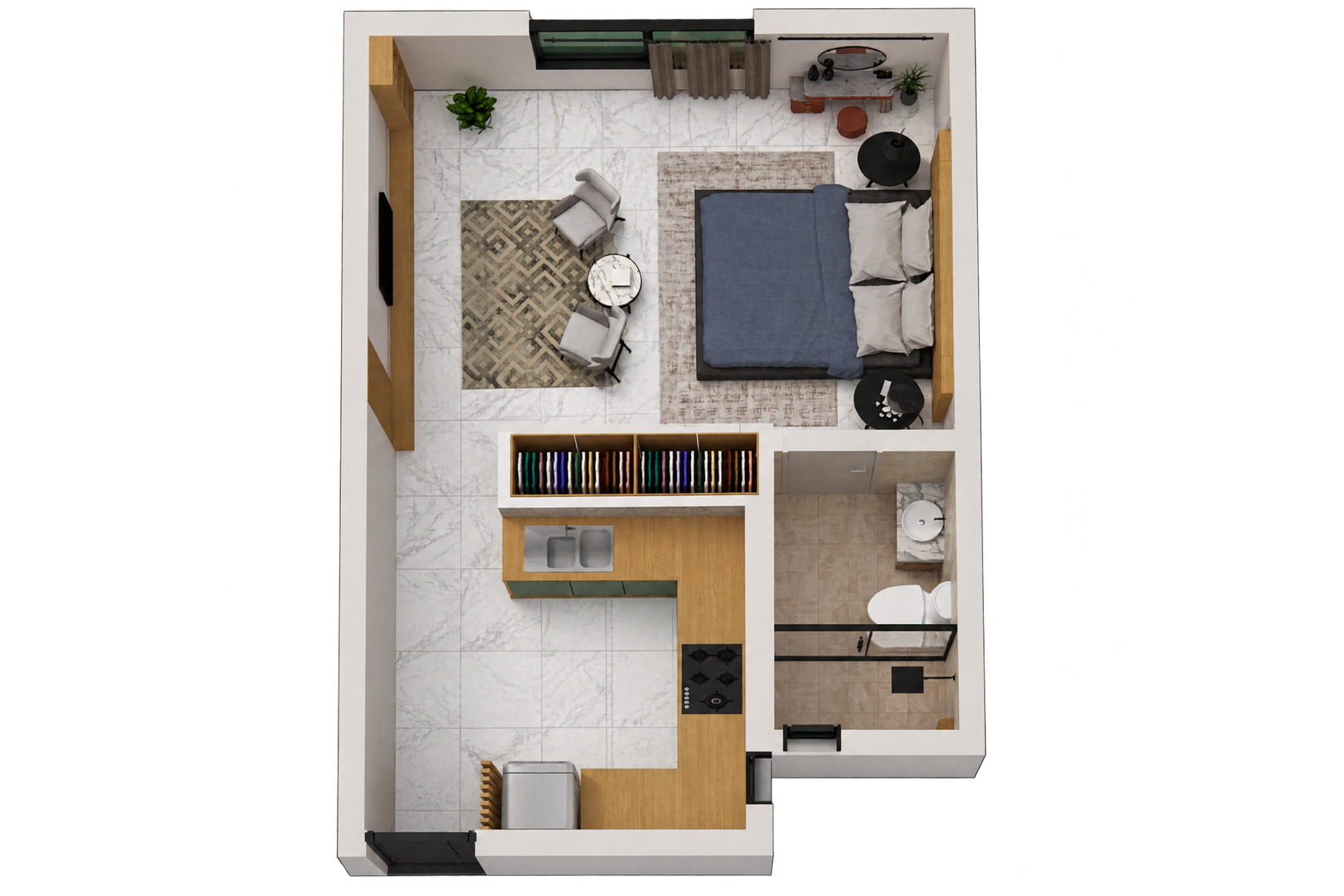 Widest Studio with Open Kitchen
