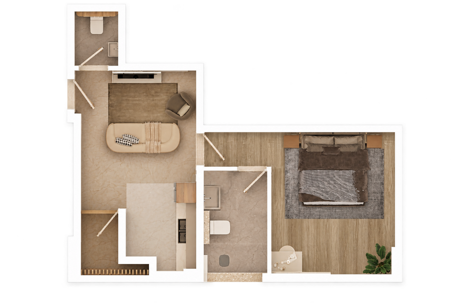 1 Bedroom with Balcony 49 sqm