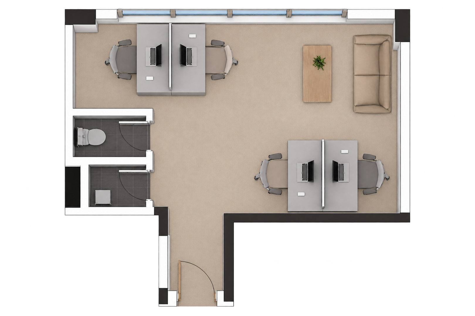 46 sqm office