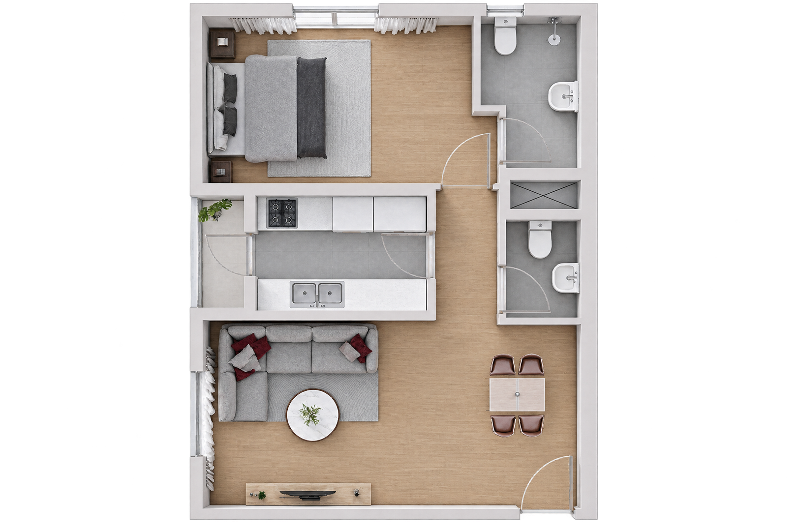 1 Bedroom with Balcony 63 sqm