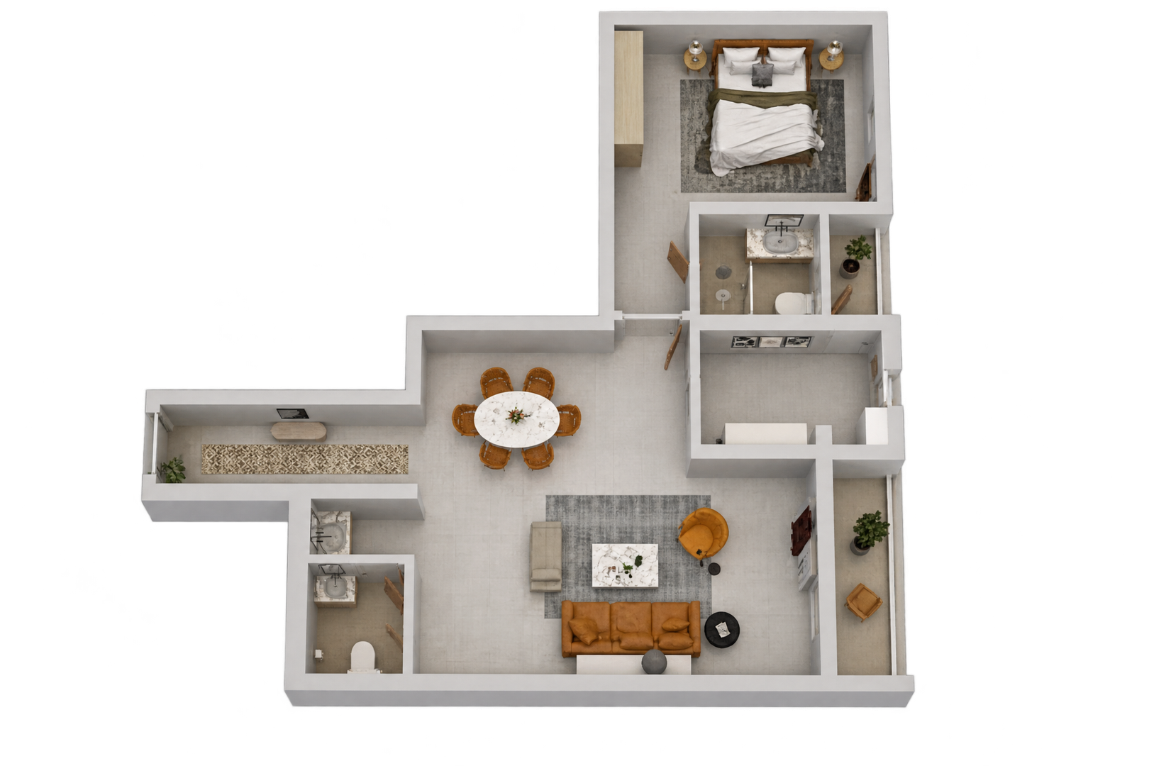 1 BHK with Balcony