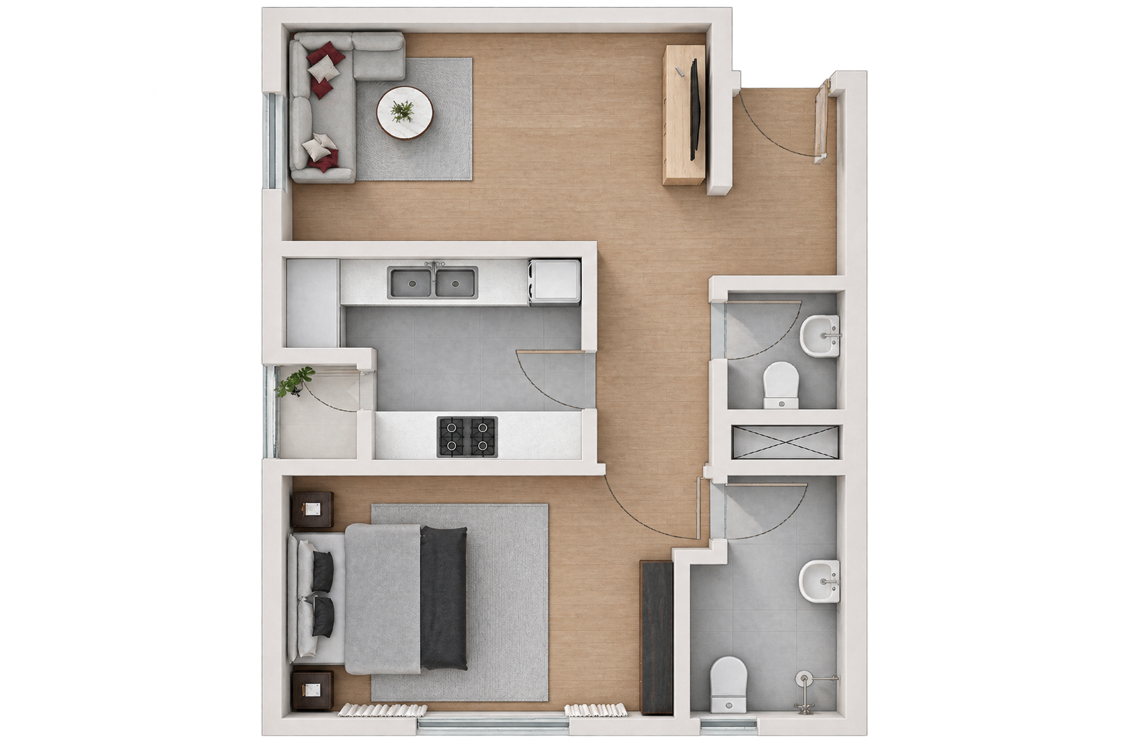 1 BHK with Widest Balcony